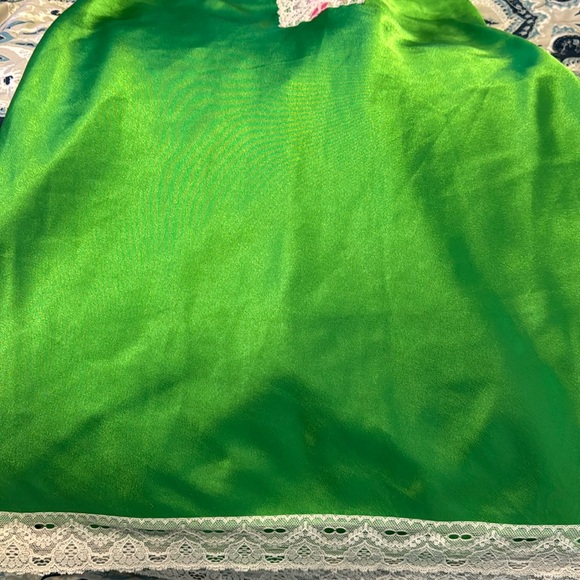 Betsey Johnson Intimates Vintage 90βs Green Lace Pink Bows Nightie Slip Dress L - Picture 16 of 16